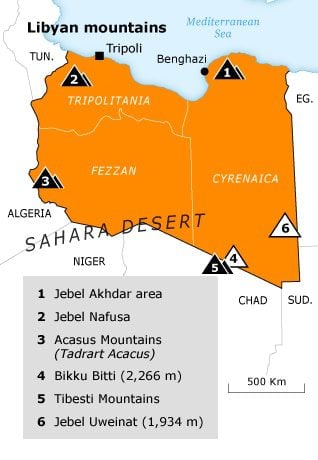 Libya Geography - regions map