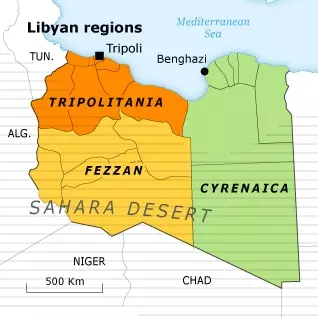 Libya Geography - regions map
