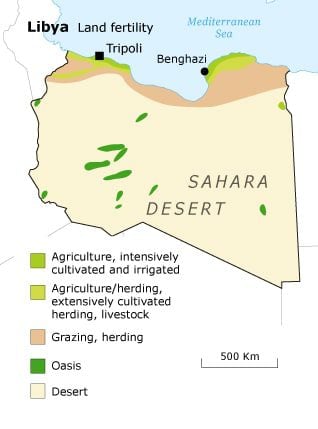 Libya Geography - agriculture map